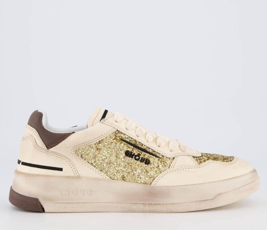 GHOUD Lage Sneakers Dames Glitter Low Sneaker Maat: 42 Materiaal: Leer Kleur: Goud