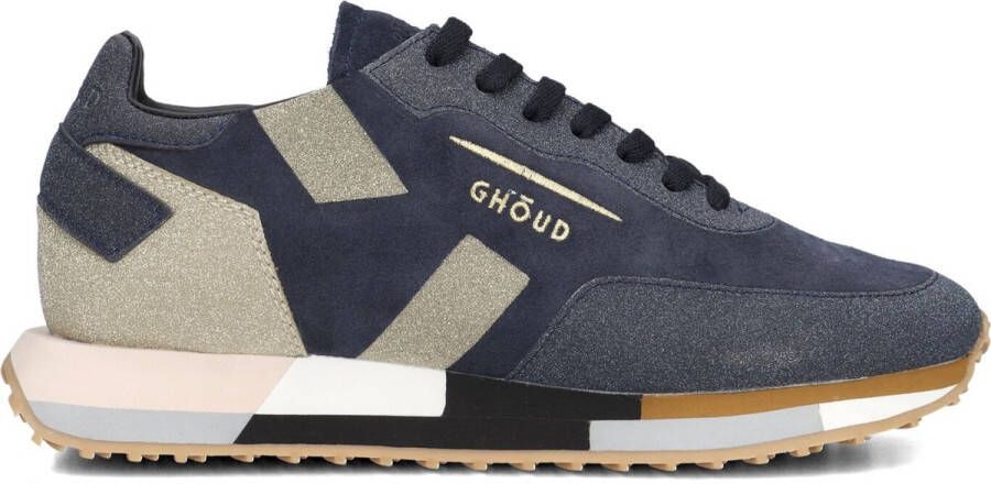 GHOUD Lage Sneakers Dames Uni Sue Glitter Sneaker Maat: 39 Materiaal: Suède Kleur: Blauw