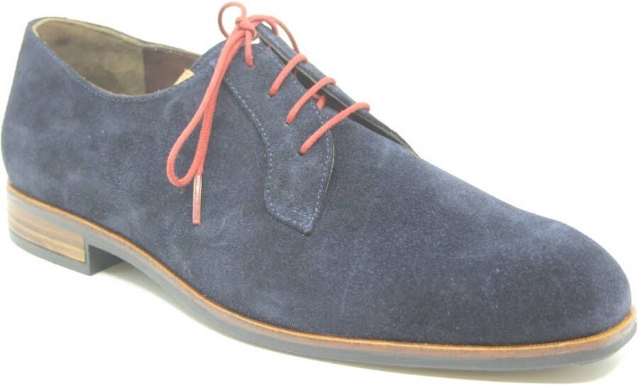 Gijs 2087 504 9259 Blauw suède geklede herenschoenen wijdte G