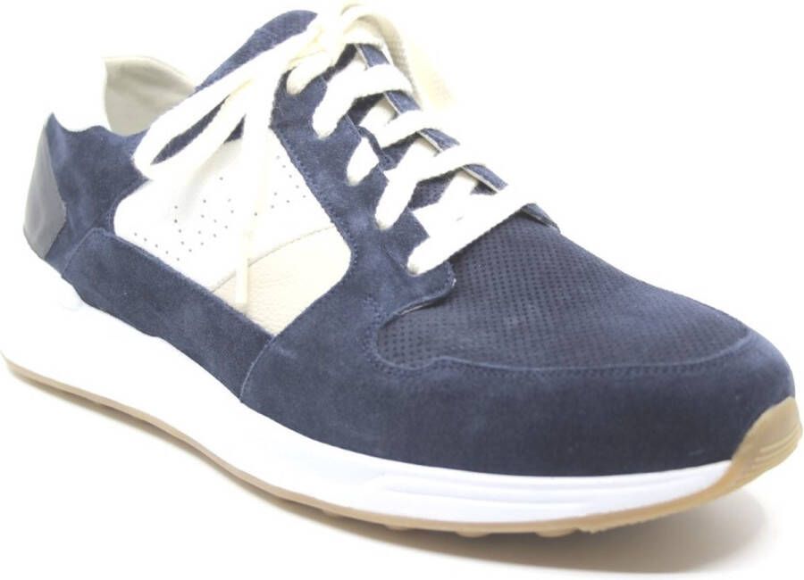 Gijs 2121 908 0400 Blauw combi kleurige brede heren sneakers