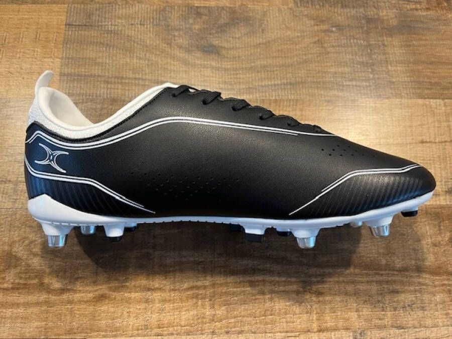 Gilbert Cage torq 6 stud FG rugbyschoenen zwart wit 44.5 uk