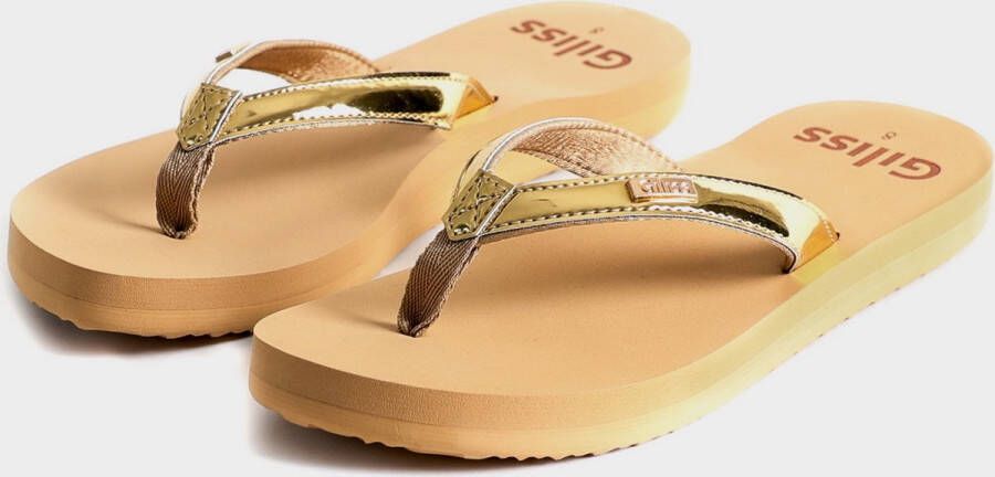 Giliss Fashion Giliss Teen Slippers dames GOUD serie Sepia-Goud kleurige strap - Foto 1