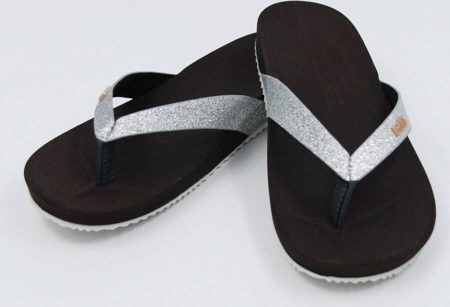 Giliss Fashion Giliss Teen Slippers dames ORTHO Bruin Wit Zilver strap - Foto 1