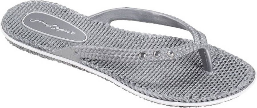 Gino Lapis Slippers Dames Saint Tropez Zilvergrij