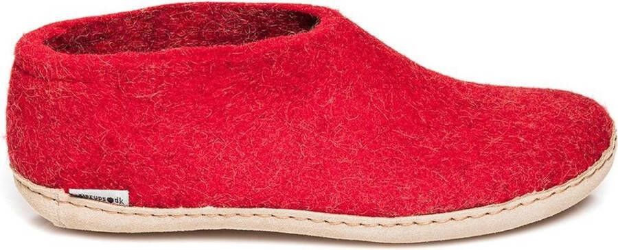 Glerups Schoen met leren zool-Rood