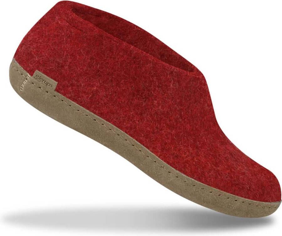 Glerups Schoen met leren zool-Rood