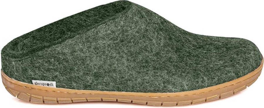 Glerups Slipper met rubber zool-Groen