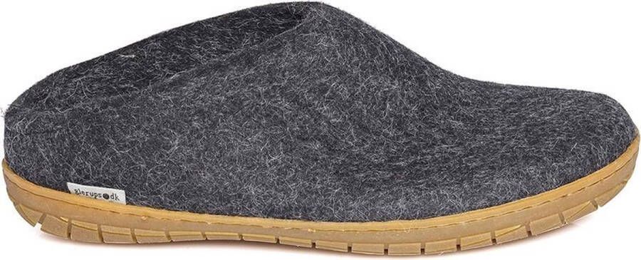 Glerups Slipper met rubber zool-Zwart