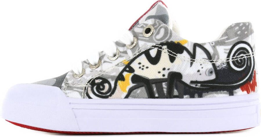 Go Banana's Sneakers | Jongens | white grey | Canvas |