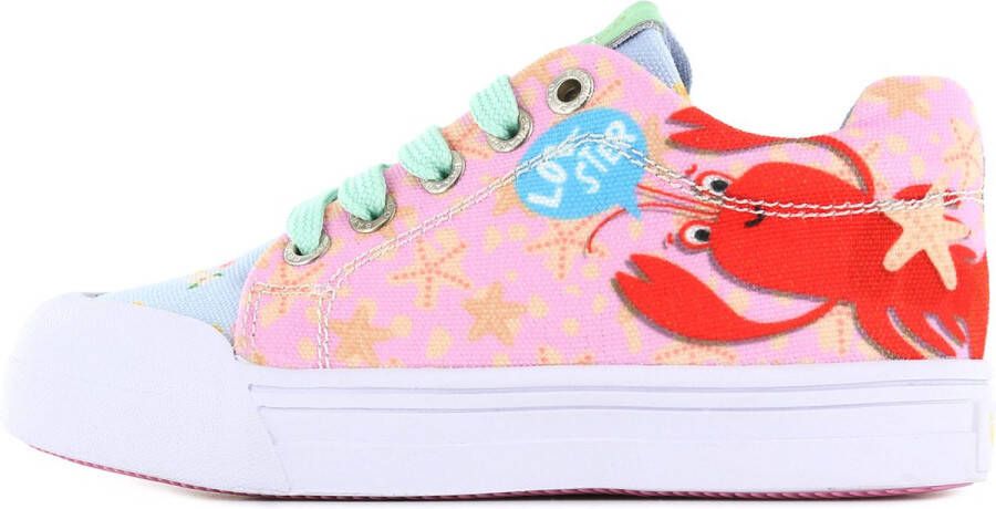 Go Banana's Sneakers Meisjes Pink Blue Canvas