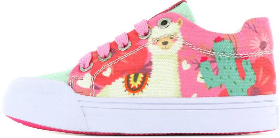 Go Banana's Sneakers Meisjes Pink Green Canvas