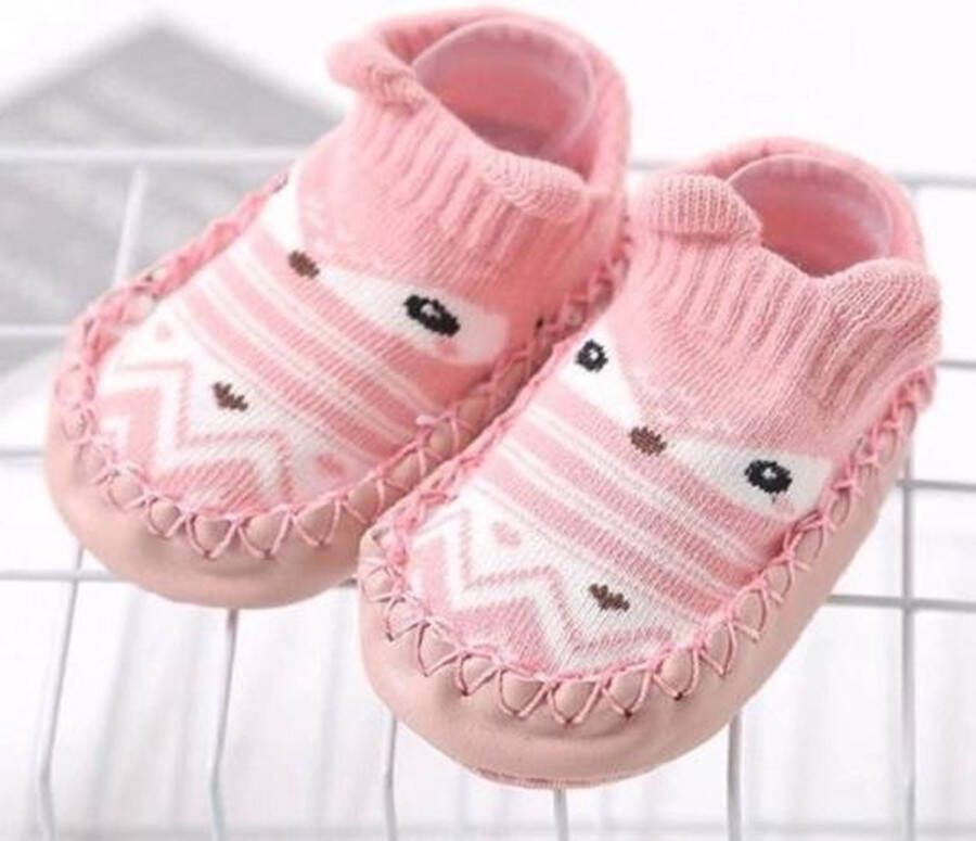 Go Gadget Baby Schoentjes Baby slofjes Loopsokjes Zachte bodem Anti Slip Katoen Roze 12 cm - Foto 1