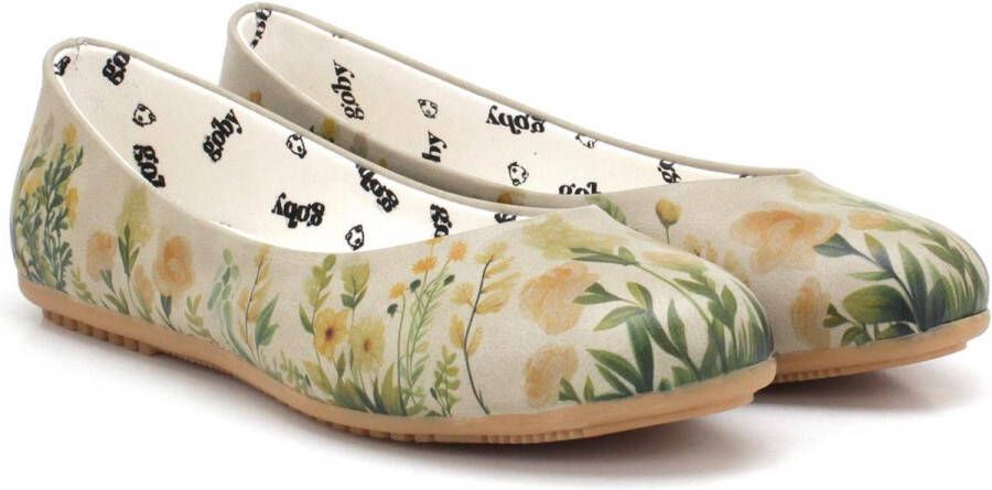 GOBY Acacia Bloemen Ballerinas Flats Hoge kwaliteit Handmade Meisjesprint