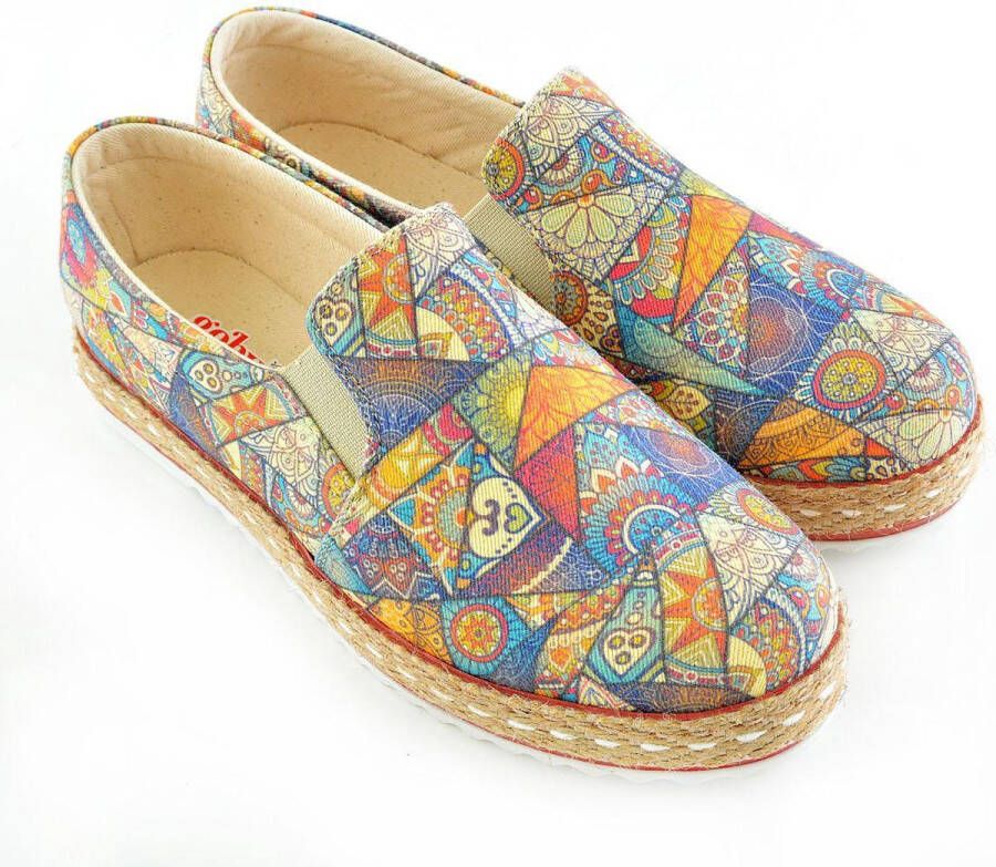 GOBY Afrikan Tegels Ballerinas Flats Hoge kwaliteit Handmade Meisjesprint