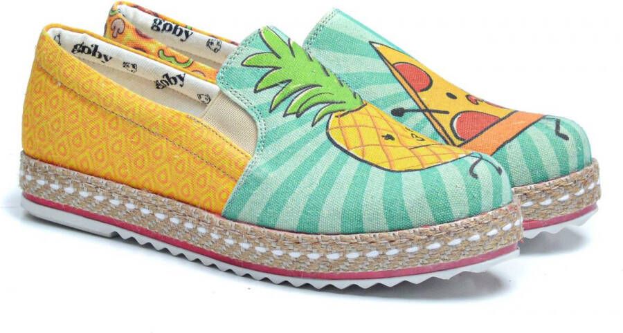 GOBY Ananas & Pizza Instappers Schoenen Handgemaakt Premium Kwaliteit