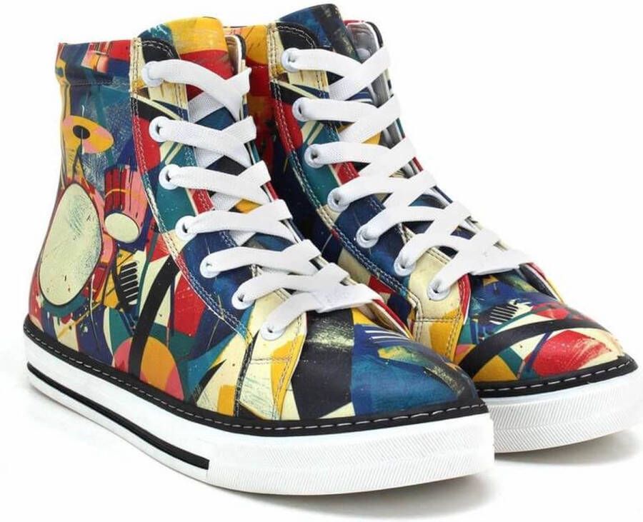 GOBY Artistic Rhythms Dames Sneaker Laarzen Handgemaakt Abstract Design