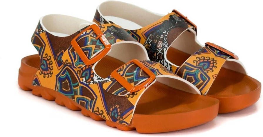 GOBY Bohemian Dames Sandalen Etnisch Print Vegan Leer