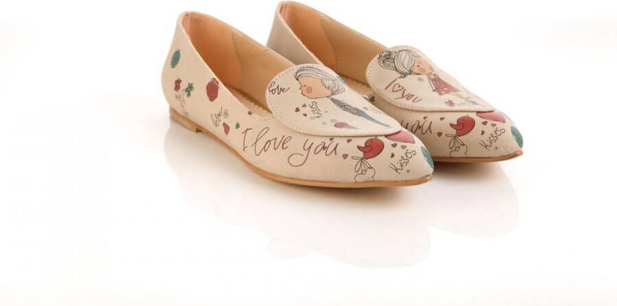 GOBY Boyfriend Ballerinas Flats Hoge kwaliteit Handmade Meisjesprint