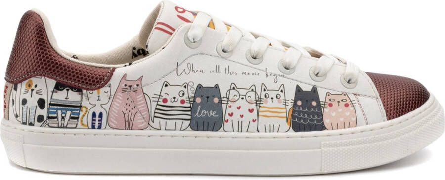 GOBY Cat Movie Sneakers Sneaker Damessneaker Damessneakers Hoge kwaliteit Handmade Kattenprint