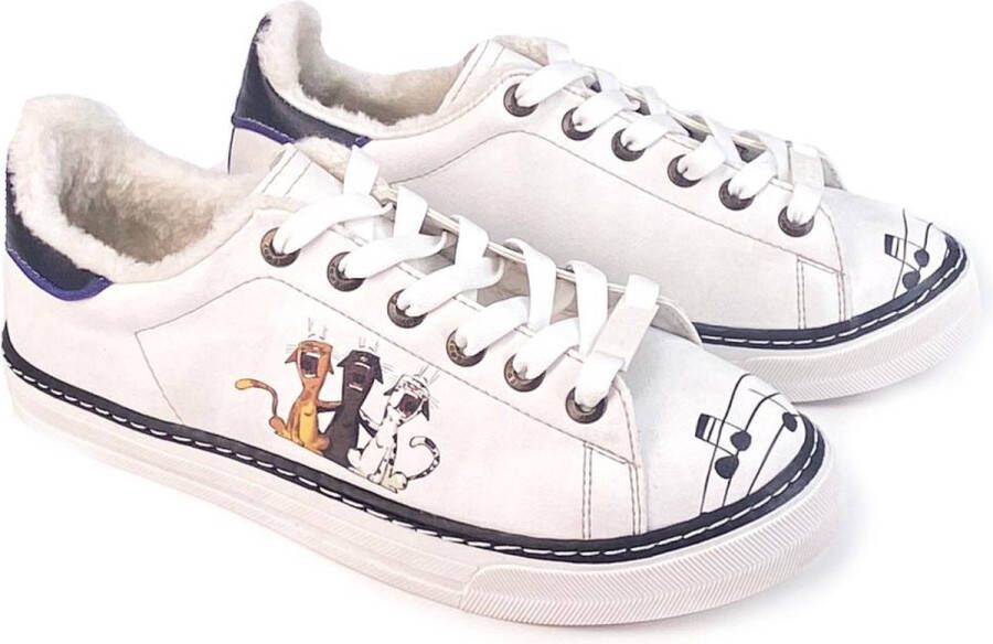 GOBY Cats Laughing Schoenen Sneakers Hoge kwaliteit Handmade Meisjesprint