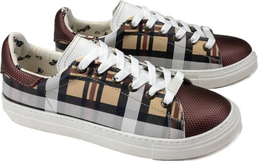 GOBY Checkered Schoenen Sneakers Hoge kwaliteit Handmade Meisjesprint