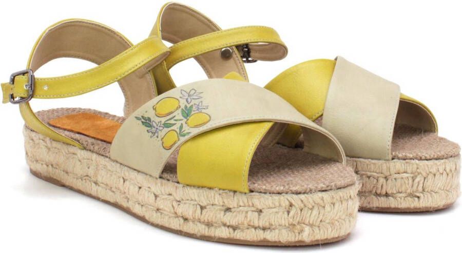 GOBY Citroen Geel Sandalen Slippers Hoge kwaliteit Handmade