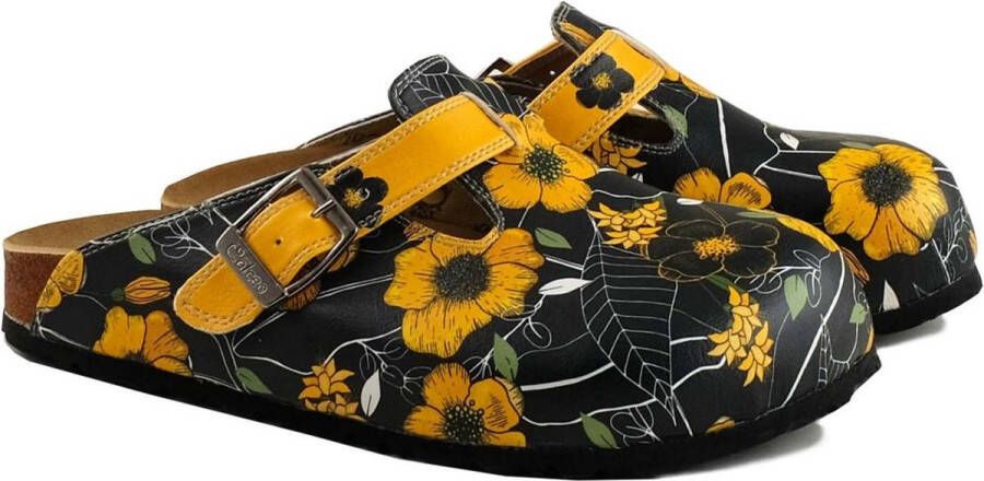 GOBY Clogs met Bloemen Handgemaakt Hoge Kwaliteit