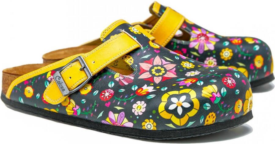 GOBY Clogs met Bloemen Handgemaakt Hoge Kwaliteit