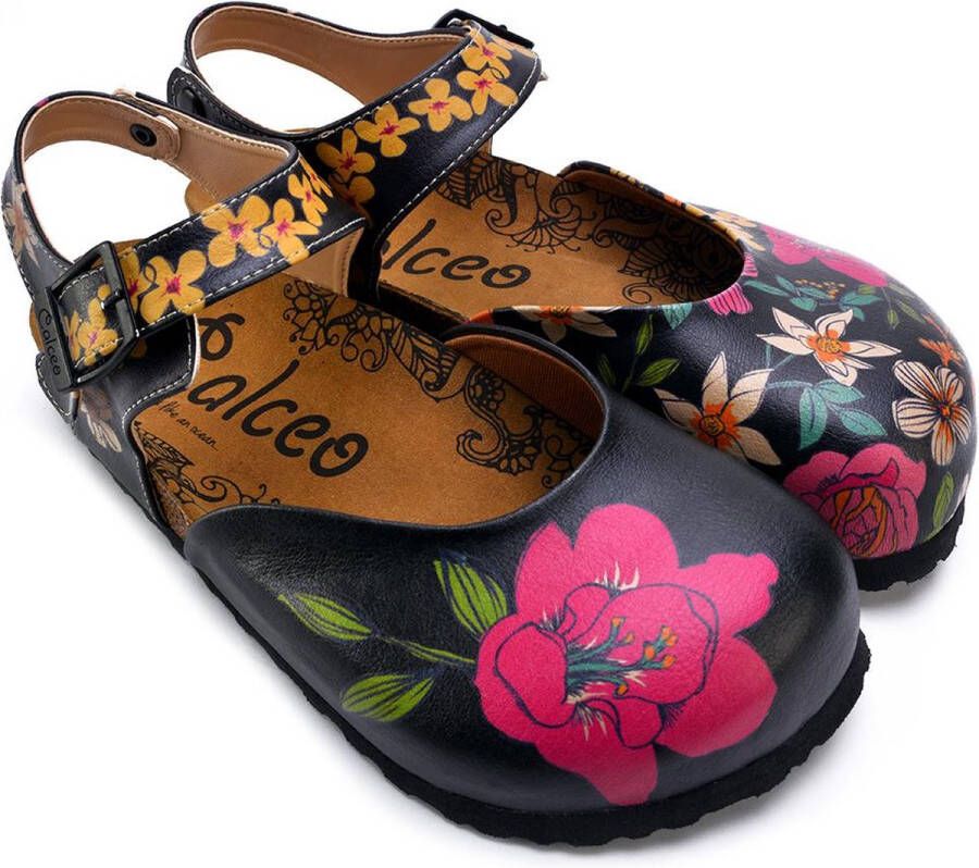 GOBY Clogs met Bloemen Handgemaakt Hoge Kwaliteit