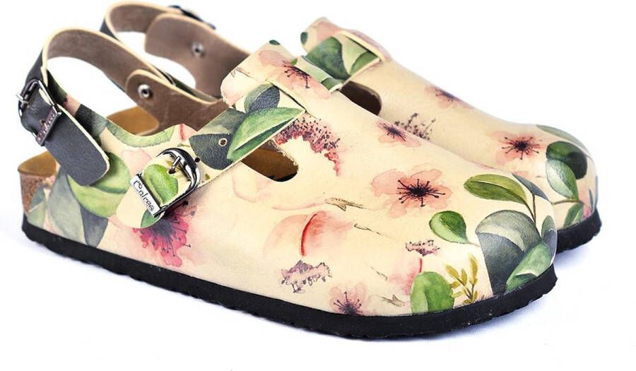 GOBY Clogs met Bloemenprint Handgemaakt Premium Kwaliteit