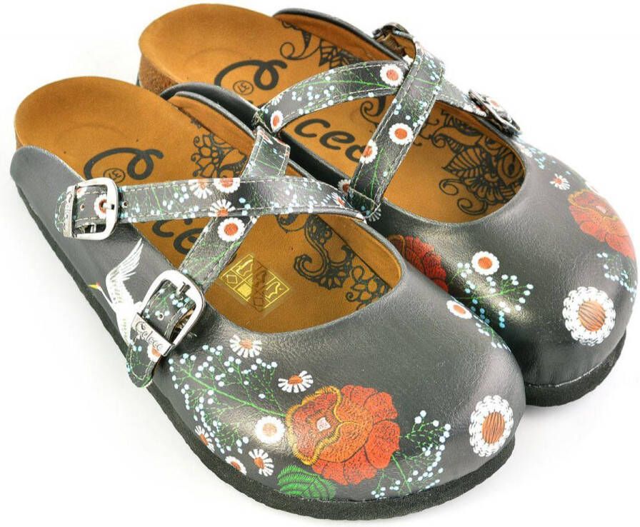 GOBY Clogs met Bloemenprint Handgemaakt Premium Kwaliteit