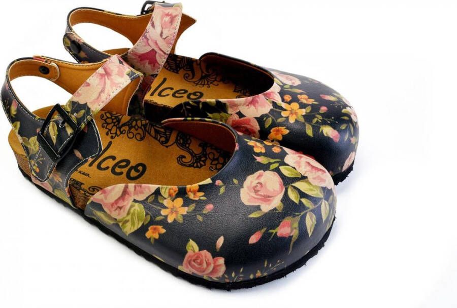 GOBY Clogs met Bloemenprint Handgemaakt Premium Kwaliteit