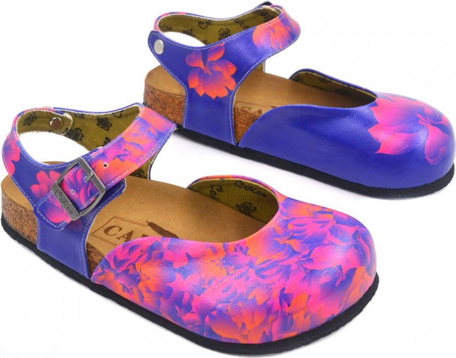 GOBY Clogs met Bloemenprint Handgemaakt Premium Kwaliteit