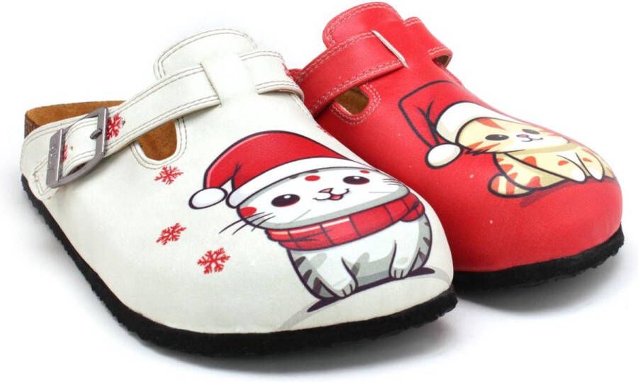 GOBY Clogs met Cat Santa Design Handgemaakt Hoge Kwaliteit