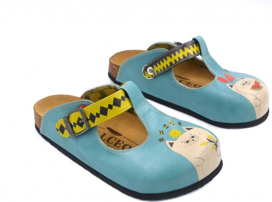 GOBY Clogs met Chille Kattenprint Handgemaakt Premium Kwaliteit