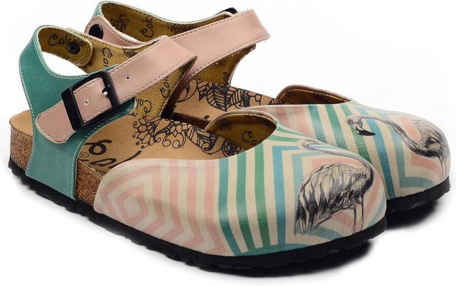 GOBY Clogs met Flamingo Handgemaakt Premium Kwaliteit