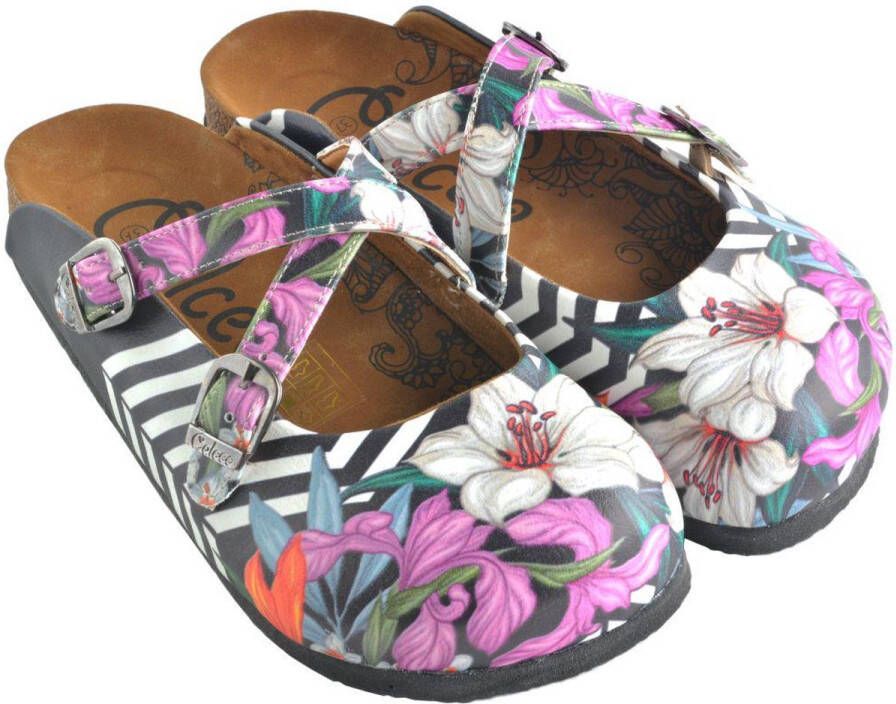 GOBY Clogs met Flowers Handgemaakt Premium Kwaliteit