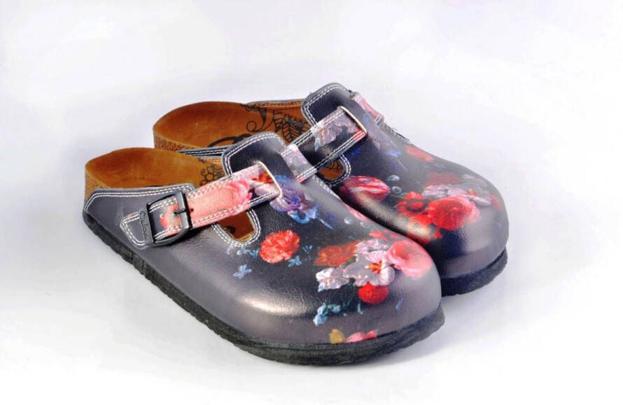 GOBY Clogs met Flowers Handgemaakt Premium Kwaliteit