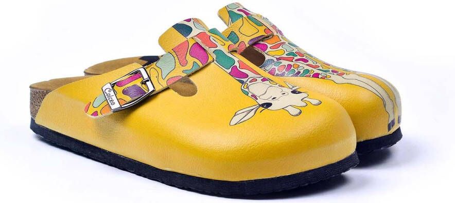 GOBY Clogs met Giraffe Handgemaakt Premium Kwaliteit