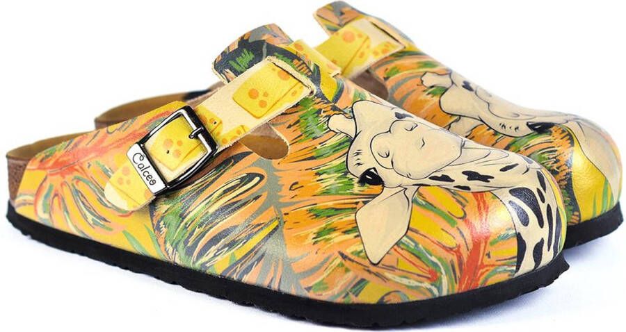 GOBY Clogs met Girafprint Handgemaakt Premium Kwaliteit