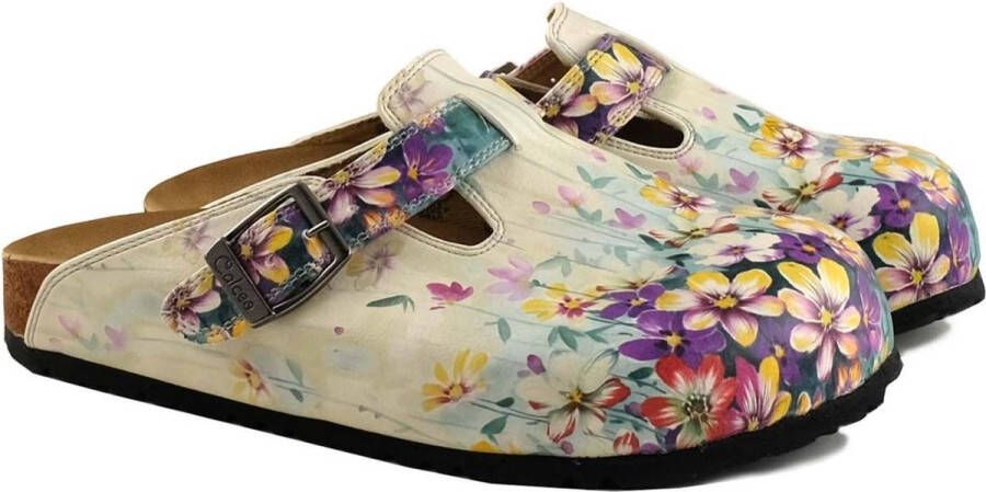 GOBY Clogs met Hek en Bloemen Design Handgemaakt Hoge Kwaliteit