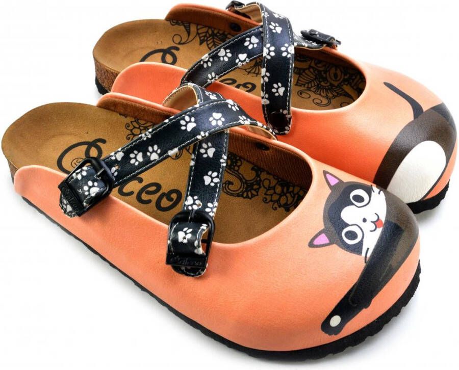 GOBY Clogs met Kattenprint Handgemaakt Premium Kwaliteit