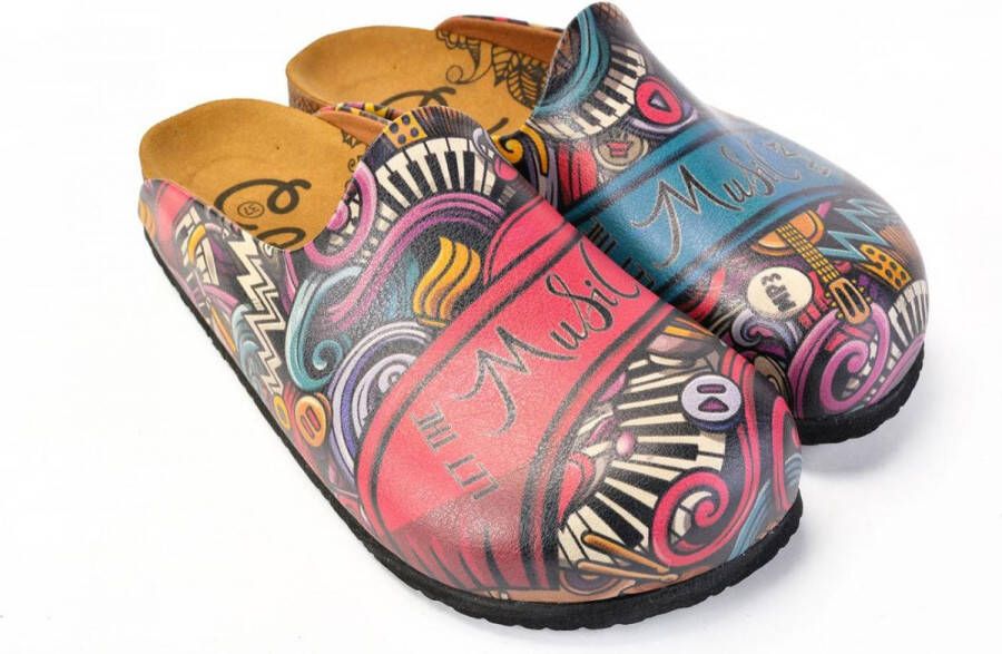 GOBY Clogs met Muziekprint Handgemaakt Premium Kwaliteit