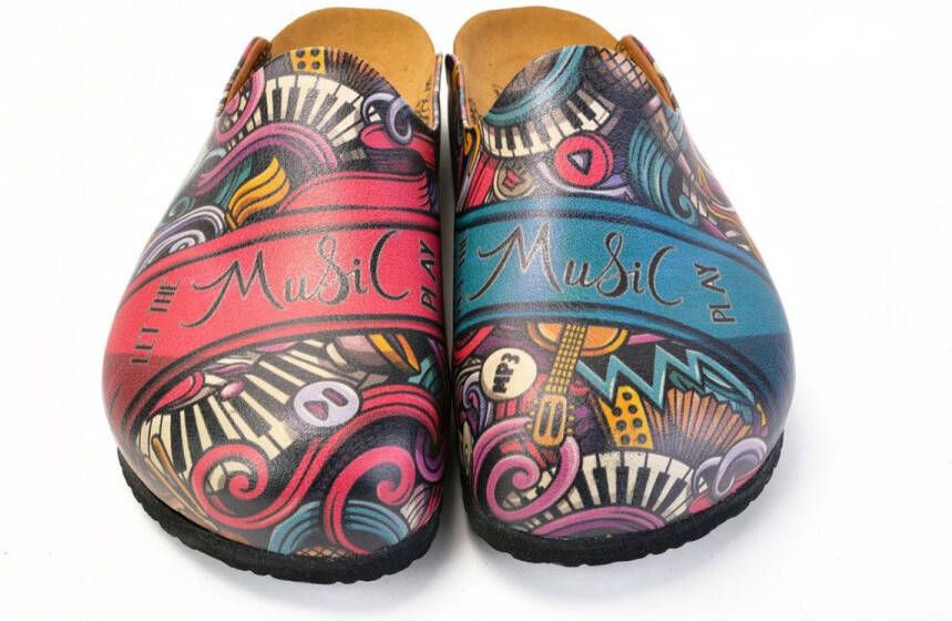 GOBY Clogs met Muziekprint Handgemaakt Premium Kwaliteit