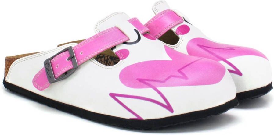 GOBY Clogs met Pink Heart Ontwerp Handgemaakt Hoge Kwaliteit