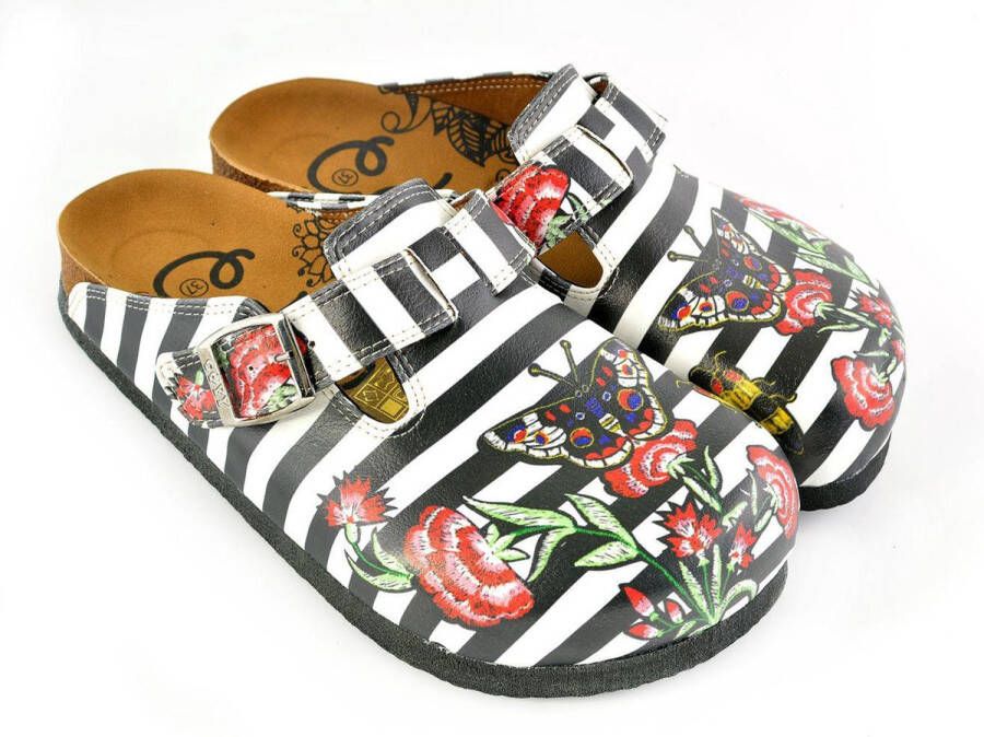 GOBY Clogs met Vlinders & Bloemen Handgemaakt Hoge Kwaliteit