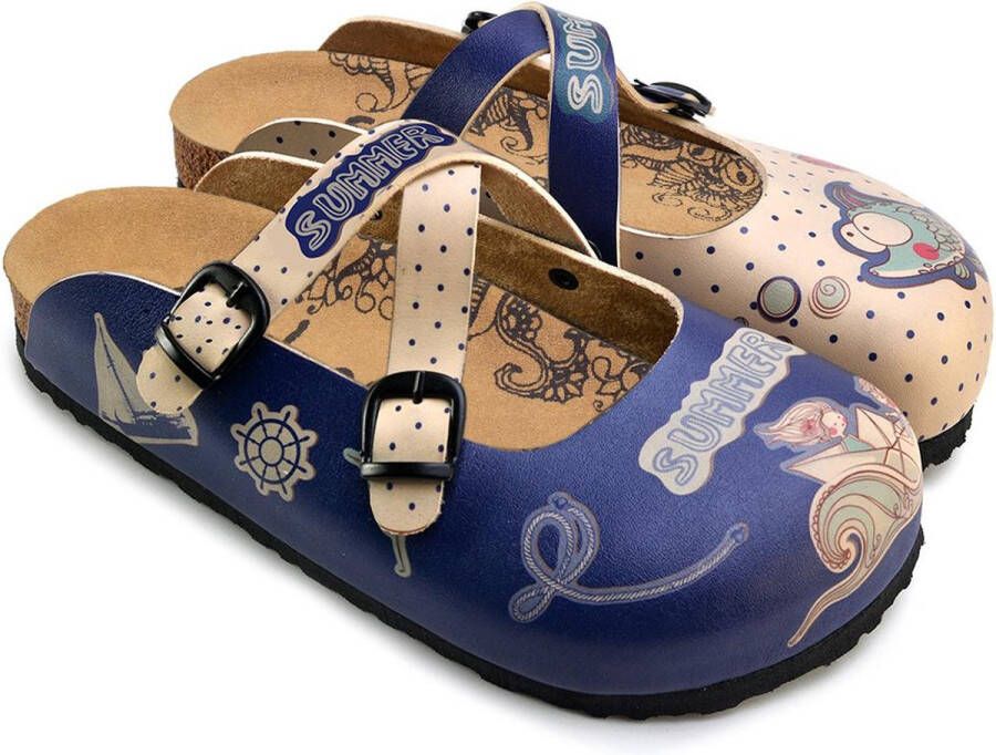 GOBY Clogs met Zomerprint Handgemaakt Hoge Kwaliteit