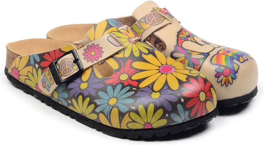 GOBY Colorful Daisy's Slippers Sandalen Hoge kwaliteit Handmade