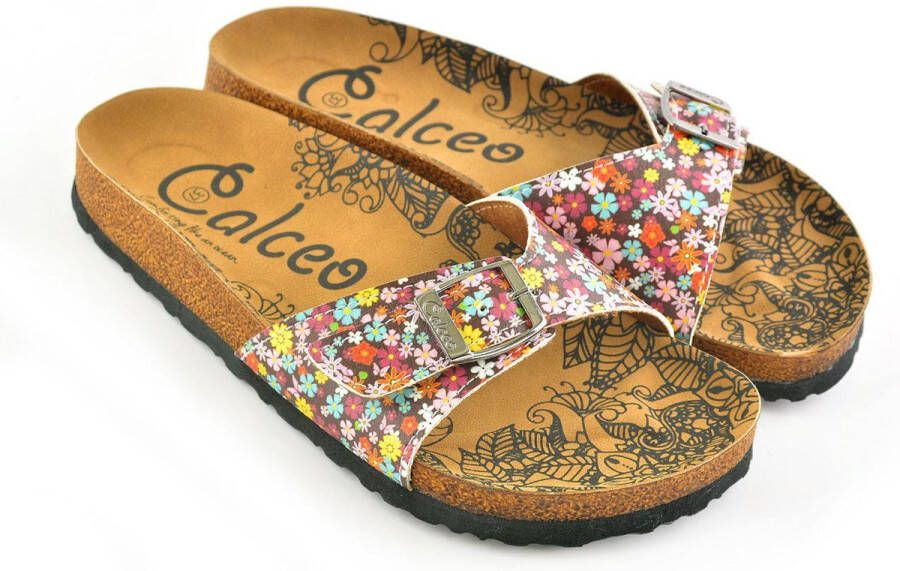 GOBY Colorful Flowers Sandalen Slippers Hoge kwaliteit Handmade