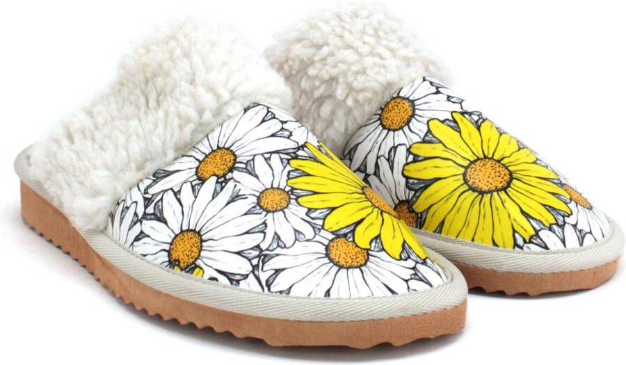 GOBY Daisies & Sunflower Dames Pantoffels Anti-slip Handgemaakt Premium Kwaliteit